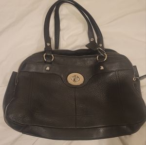 Coach all leather shoulder purse